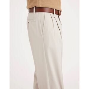 Dockers Khaki Relaxed Pleated No Wrinkle Linen Pants US Men's 42x32